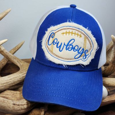 cowboys football hat patch in the hoop embroidery